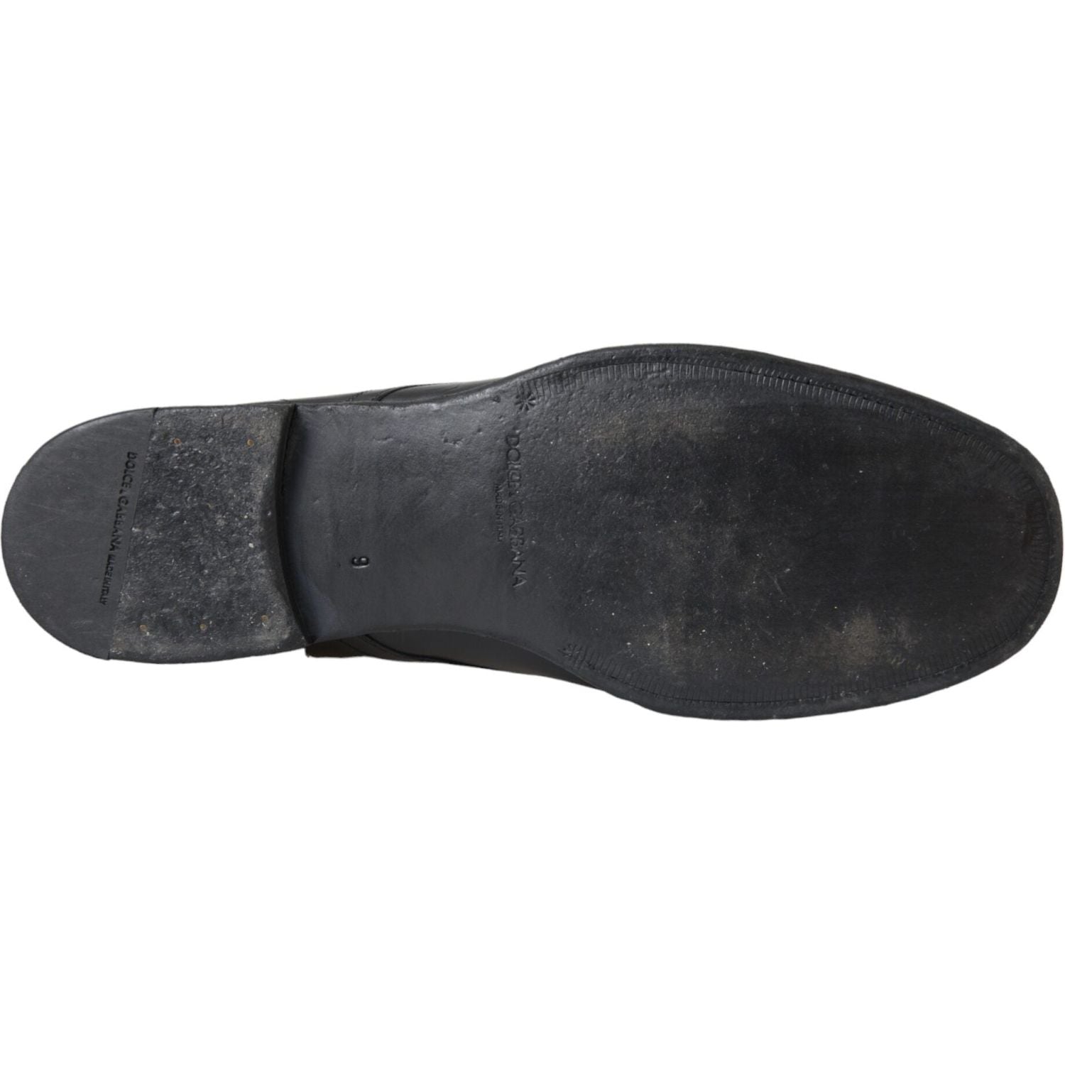 Dolce & Gabbana Black Leather Derby Formal Dress Men Shoes