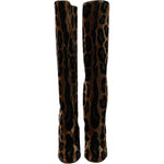 Dolce & Gabbana Brown Giraffe Velvet Leather Boots Shoes LA11142-36