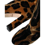 Dolce & Gabbana Brown Giraffe Velvet Leather Boots Shoes LA11142-36