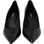 Dolce & Gabbana Black Eel Leather Kitten Heels Pumps Shoes LA11200-39