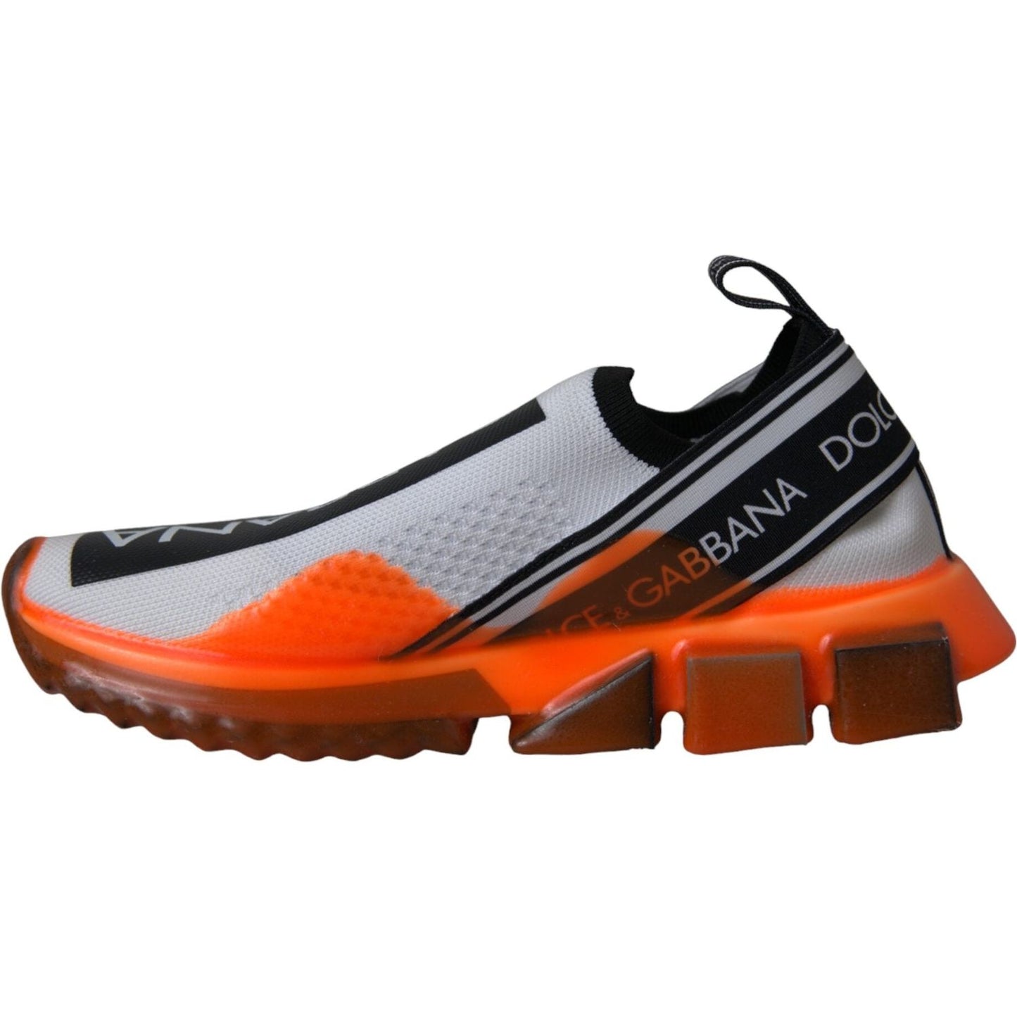 Dolce & Gabbana Black White Orange Slip On Sorrento Sneakers Shoes LA11111-36.5