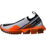 Dolce & Gabbana Black White Orange Slip On Sorrento Sneakers Shoes LA11111-36.5