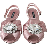 Dolce & Gabbana Pink Keira Crystal Heels Sandals Shoes LA10989-36.5