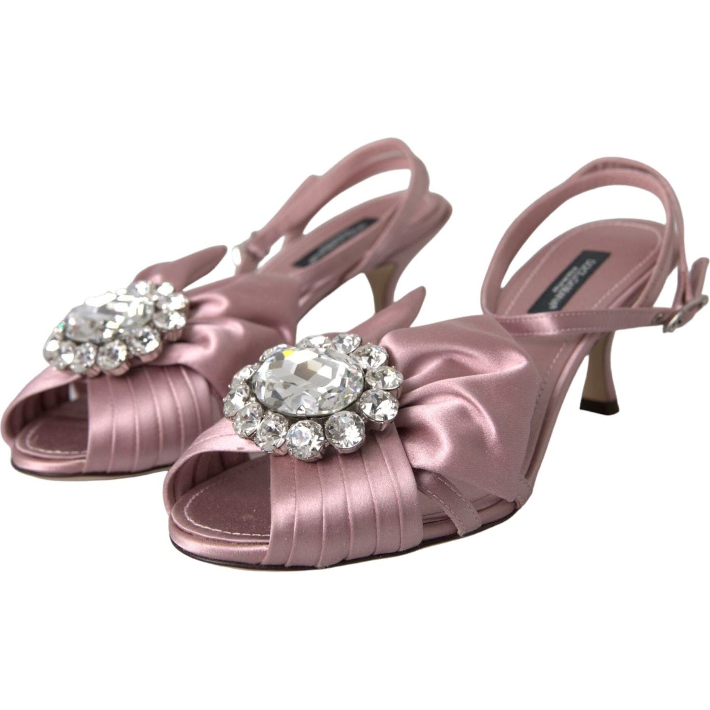 Dolce & Gabbana Pink Keira Crystal Heels Sandals Shoes LA10989-36.5