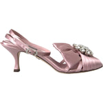 Dolce & Gabbana Pink Keira Crystal Heels Sandals Shoes LA10989-36.5