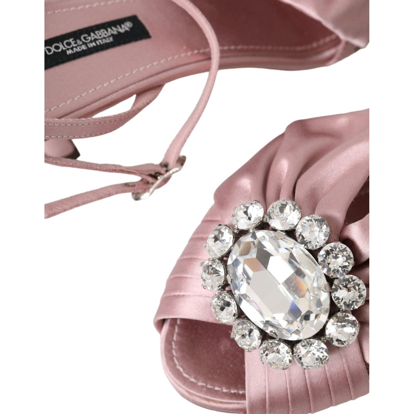 Dolce & Gabbana Pink Keira Crystal Heels Sandals Shoes LA10989-36.5