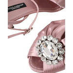 Dolce & Gabbana Pink Keira Crystal Heels Sandals Shoes LA10989-36.5