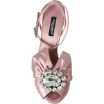 Dolce & Gabbana Pink Keira Crystal Heels Sandals Shoes LA10989-36.5