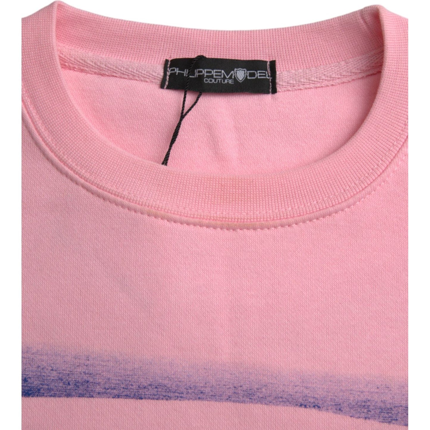 Philippe Model Pink Cotton Logo Print Long Sleeves Pullover Sweater