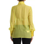 Dolce & Gabbana Yellow Long Sleeve Button Down Blouse Top TSH84232-40