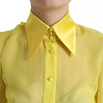 Dolce & Gabbana Yellow Long Sleeve Button Down Blouse Top TSH84232-40