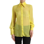 Dolce & Gabbana Yellow Long Sleeve Button Down Blouse Top TSH84232-40