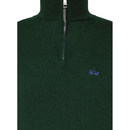 La Martina Green Wool Men Sweater