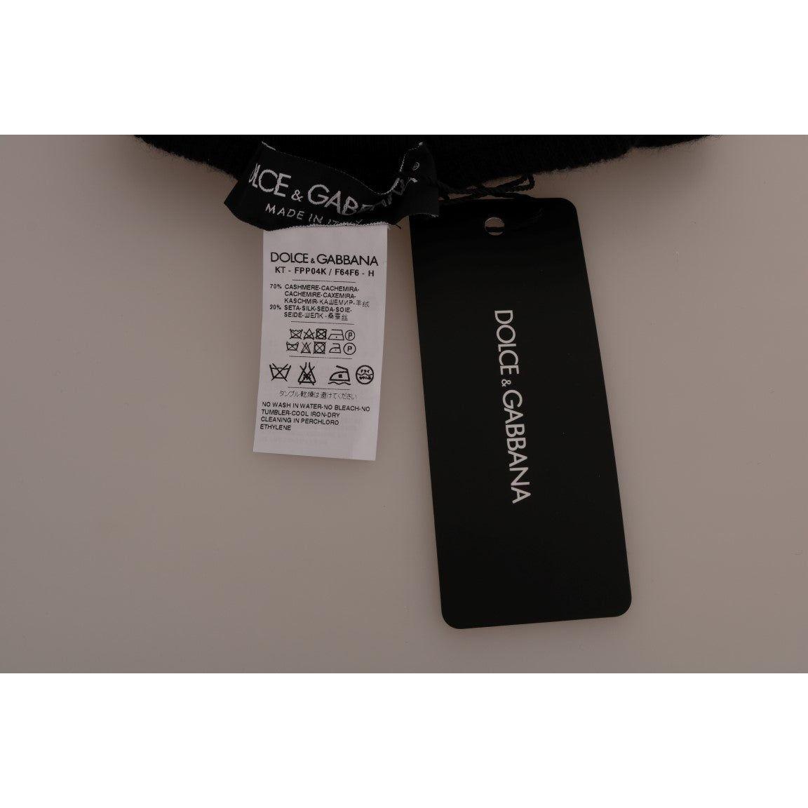 Dolce & Gabbana Black Cashmere Silk Stretch Tights Stockings