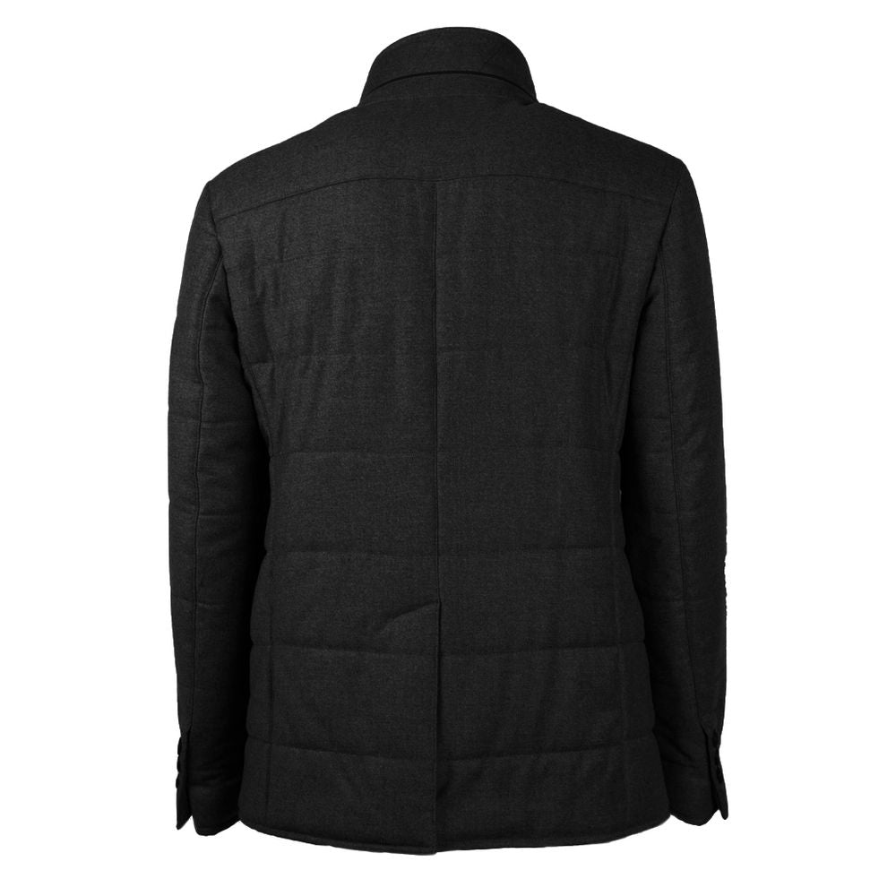 Made in Italy Black Wool Jackets & Coat