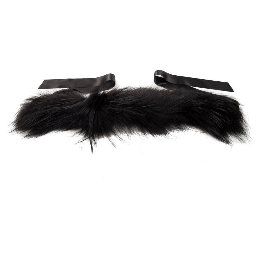BYBLOS Black Raccoon Fur Women Neck Warmer