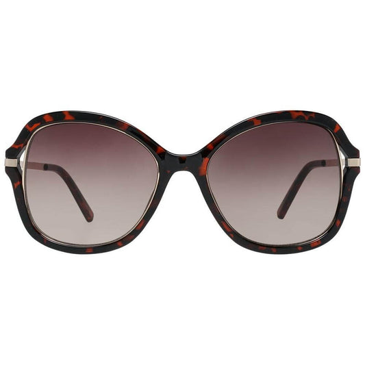 Guess Brown Women Sunglasses with metal & plastic full-rim butterfly frame, gradient lenses, 100% UVA & UVB protection, size 54-17-140