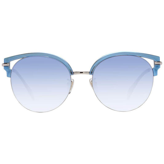 Police Blue Women Sunglasses with gradient blue lenses, butterfly style, metal & plastic frame, UVA & UVB protection, size 54-19-140.