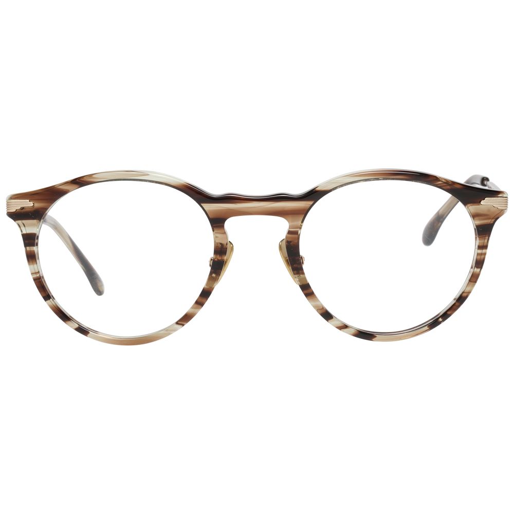 Lozza Brown Unisex Glasses Frame, full-rim design in metal and plastic, brown color, size 50-22-140, includes branded case.