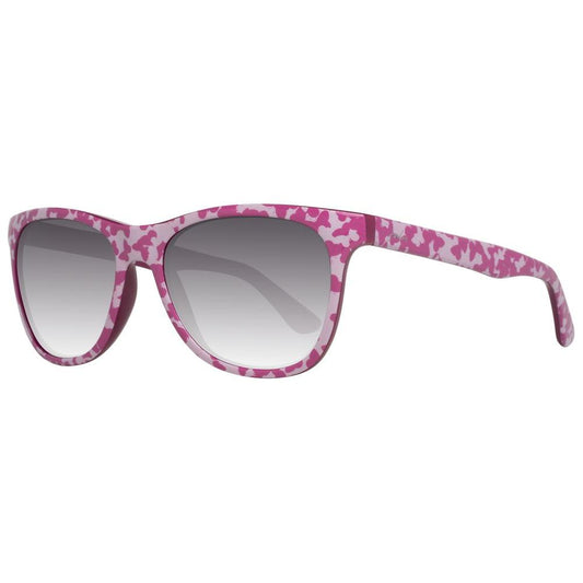 Joules pink women's sunglasses with rose plastic frame and gradient grey lenses, offering 100% UVA & UVB protection, style oval.