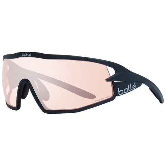 Bolle Black Unisex Sunglasses with mirrored rose lenses; full-rim design, 100% UV protection; plastic frame; branded case included.