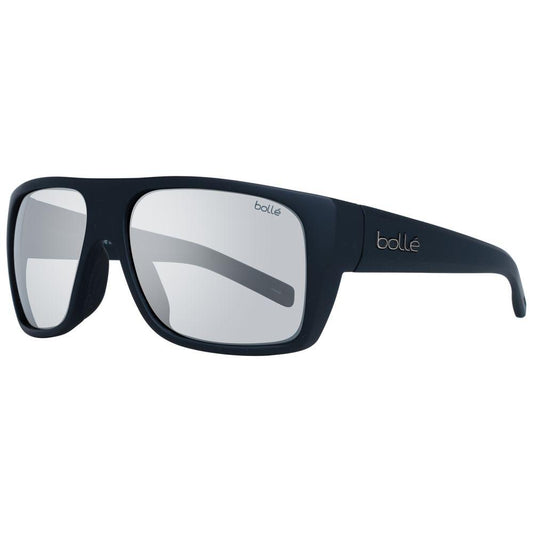 Bolle Black Unisex Sunglasses with Grey Polarized Lenses, Full-Rim Frame, 100% UV Protection, Rectangle Style, Plastic Material