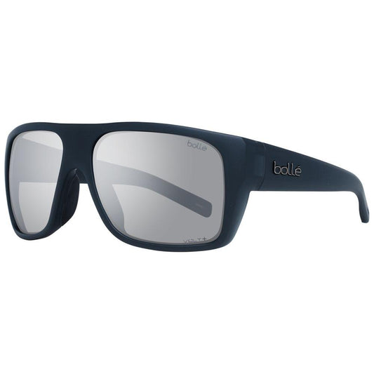 Bolle Black Unisex Sunglasses with Polarized Grey Lenses and Full-Rim Plastic Frame; 100% UVA & UVB Protection; Rectangle Style