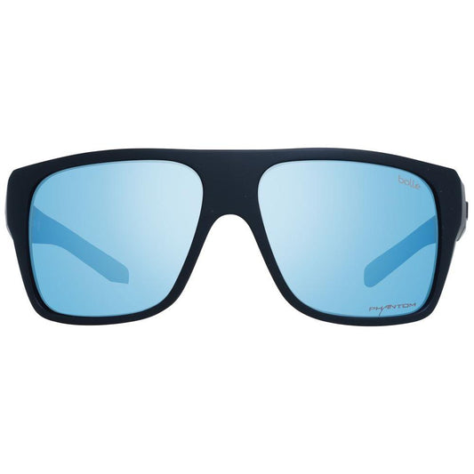 Bolle Black Unisex Sunglasses with Blue Photochromatic Polarized Lenses, Full-Rim Plastic Frame, Rectangle Style, 100% UVA & UVB Protection