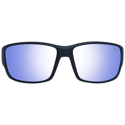 Bolle black unisex sunglasses with trapezium shape, photochromatic and polarized brown plastic lenses, 100% UVA and UVB protection.