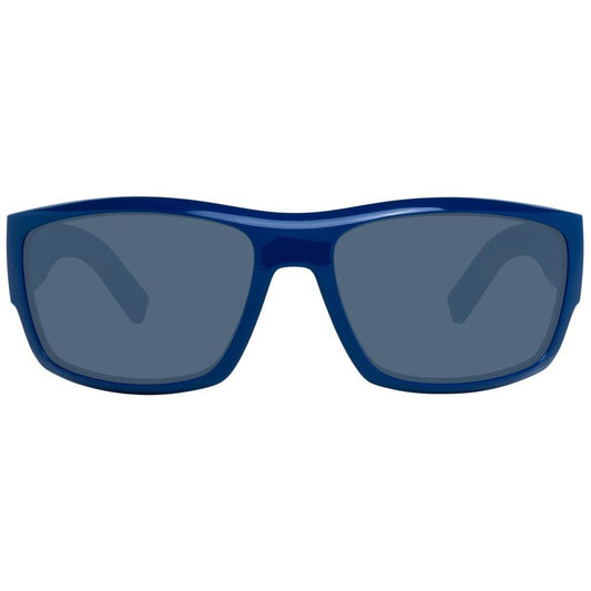 Tommy Hilfiger blue unisex sunglasses, full-rim trapezium style with eco polyamide frame and plastic lenses. 100% UVA & UVB protection.