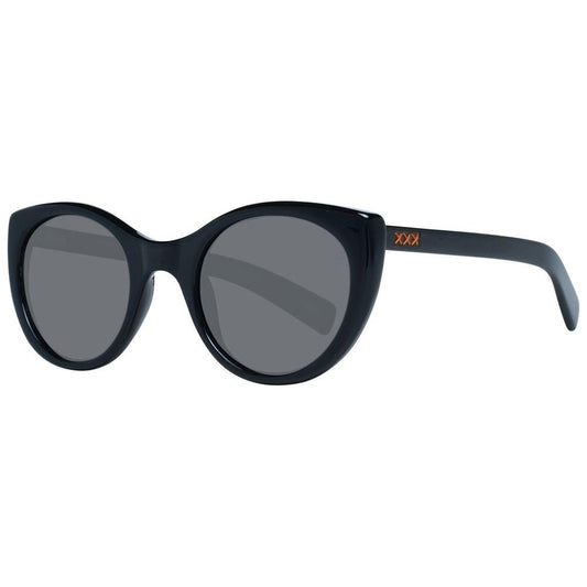 Ermenegildo Zegna black unisex sunglasses with polarized grey lenses, full-rim black plastic frame, and branded case included.