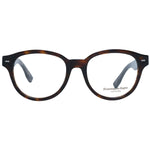 Ermenegildo Zegna Brown Men Glasses Frame, round style, full-rim, plastic material, demo lenses, spring hinge, size 51-18-145.