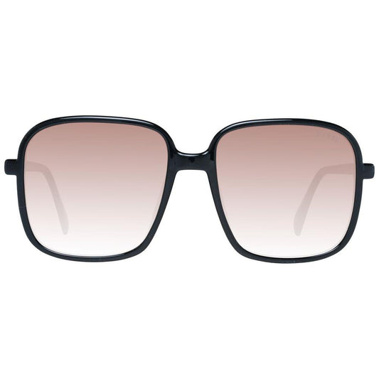 Guess women's black square sunglasses with gradient brown lenses, full-rim plastic frame. 100% UVA & UVB protection included case.