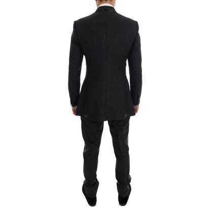 Dolce & Gabbana Gray Wool Double Breasted 3 Piece Suit