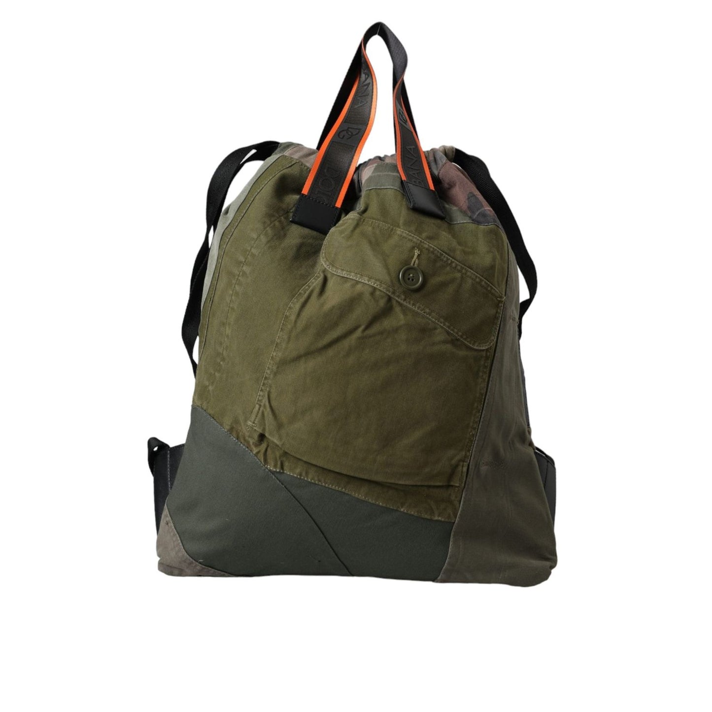 Dolce & Gabbana Military Green Patchwork Rucksack Backpack Bag