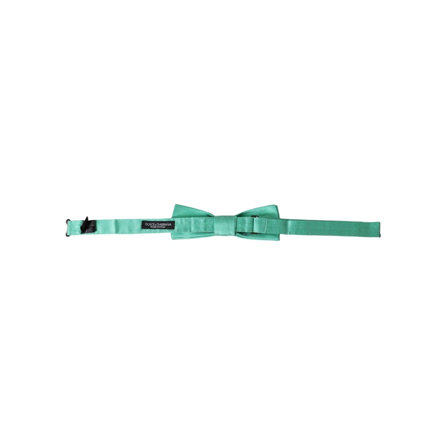 Dolce & Gabbana Mint Green Silk Adjustable Neck Men Bow Tie FT3914