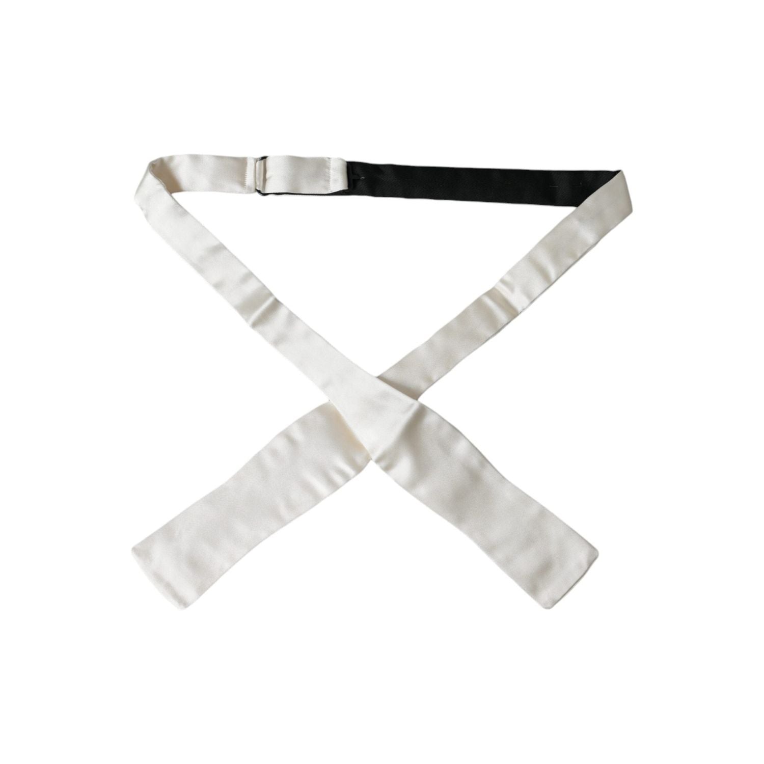 Dolce & Gabbana White Silk Slim Skinny Necktie Men Bow Tie