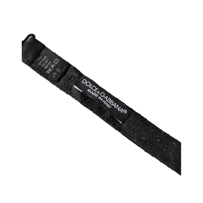 Dolce & Gabbana Black Silk Fantasy Adjustable Neck Men Bow Tie