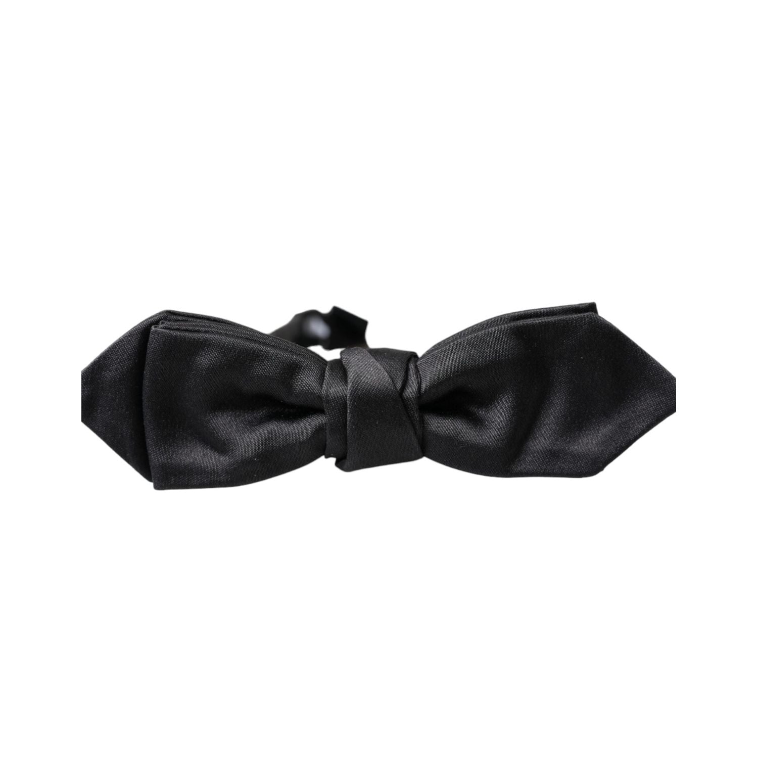Dolce & Gabbana Black Satin Silk Adjustable Neck Men Bow Tie