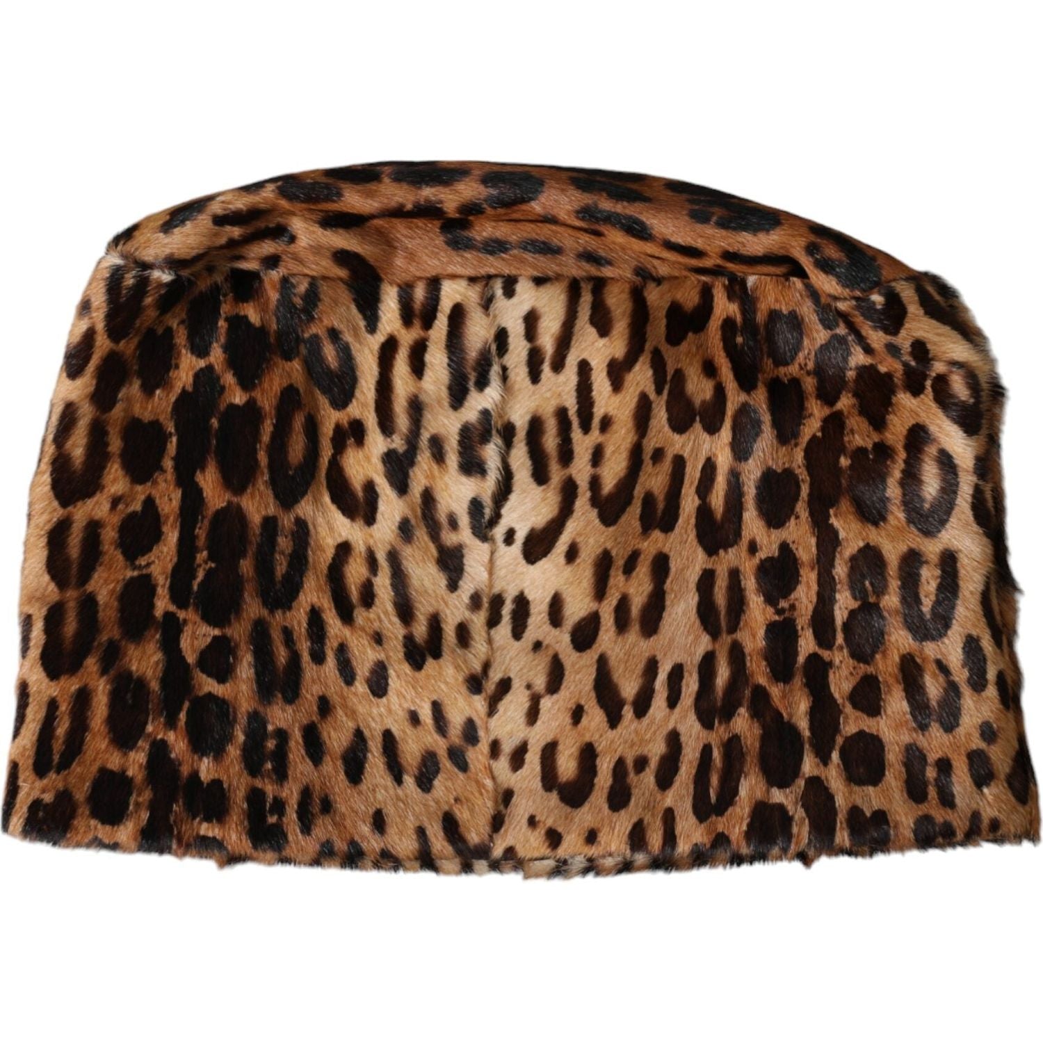 Dolce & Gabbana Brown Leopard Fur Women Bucket Hat