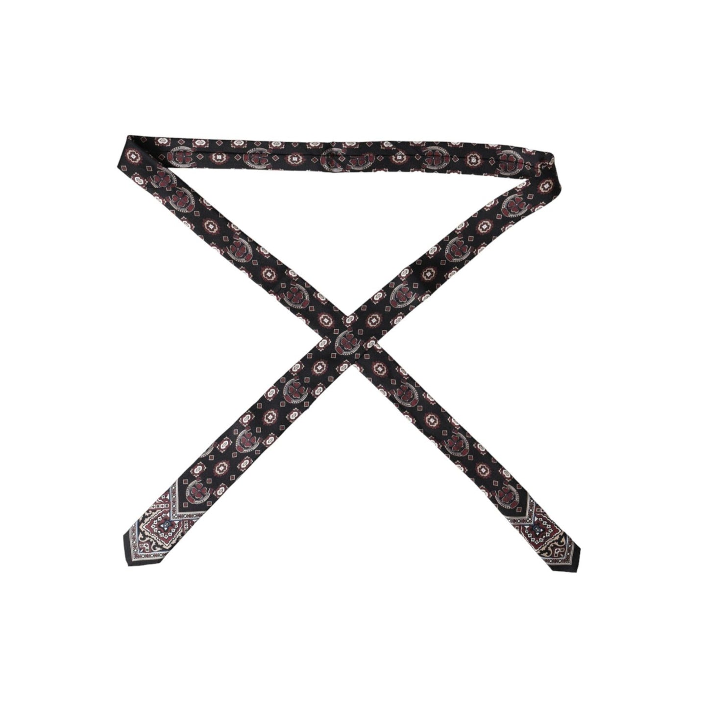 Dolce & Gabbana Black Printed 100% Silk Adjustable Men Tie