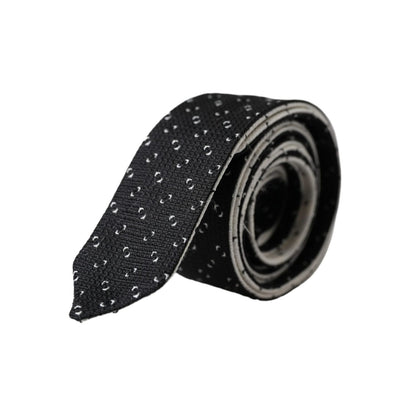 Dolce & Gabbana Black White Patterned Adjustable Tie