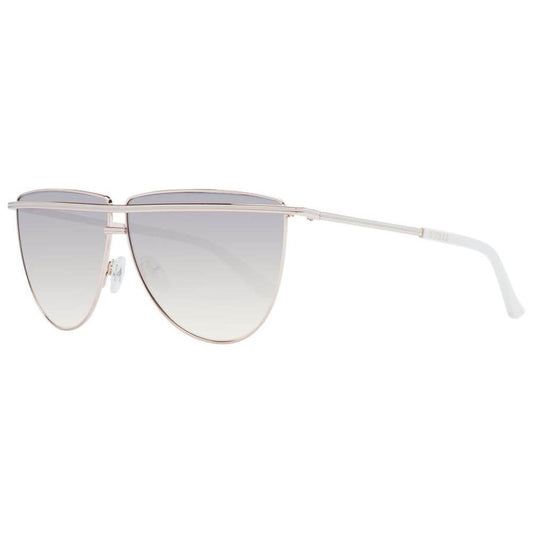 Aviator-style Guess rose gold women sunglasses, full-rim metal frame with gradient grey lenses, 100% UVA & UVB protection.