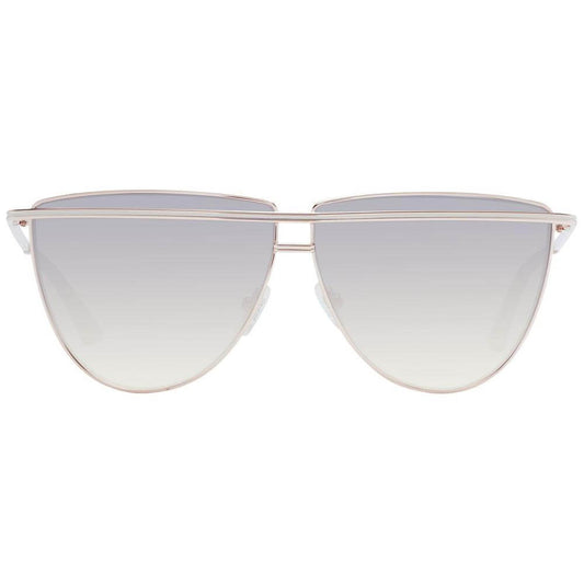 Rose gold women's aviator sunglasses with full-rim metal frame and gradient grey lenses. Includes branded case. 100% UVA & UVB protection.