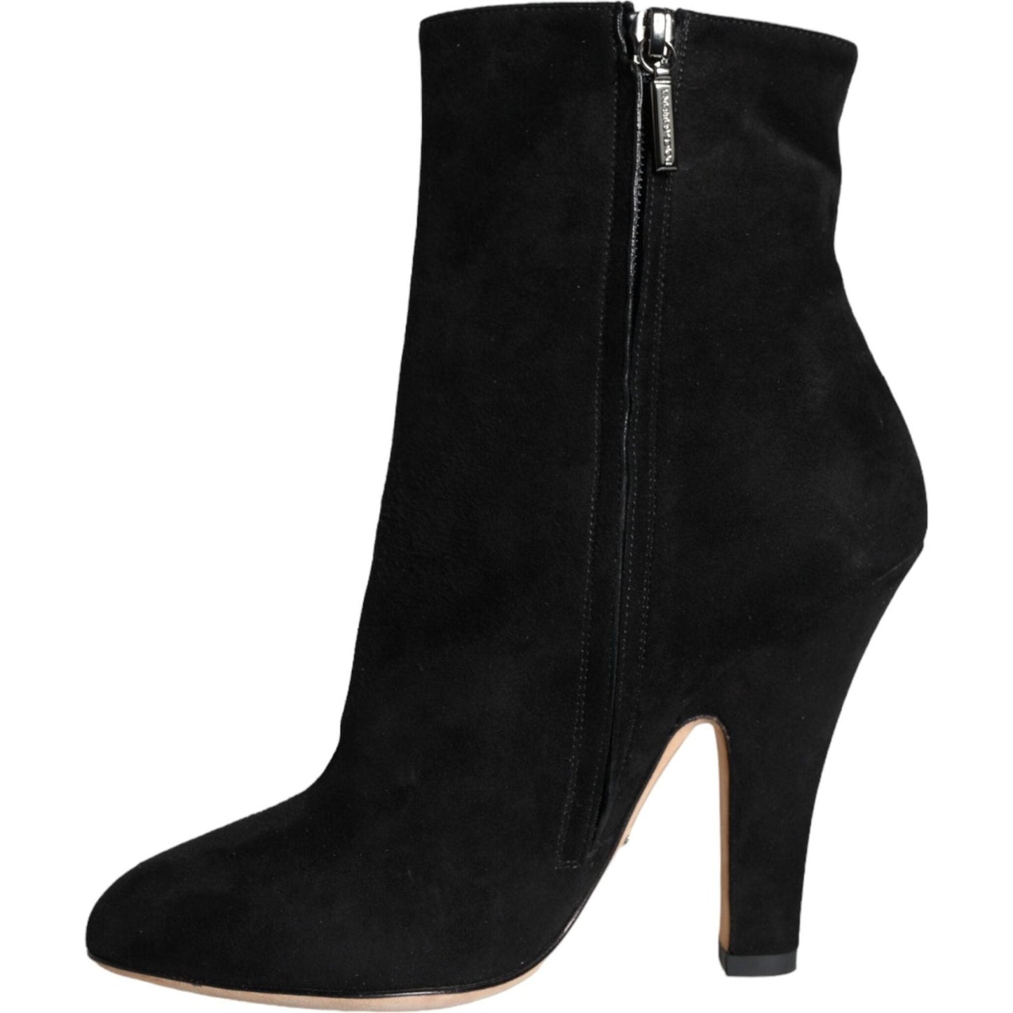 Dolce & Gabbana Black Suede Leather Mid Calf Boots Shoes LA11271-36