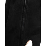 Dolce & Gabbana Black Suede Leather Mid Calf Boots Shoes LA11271-36