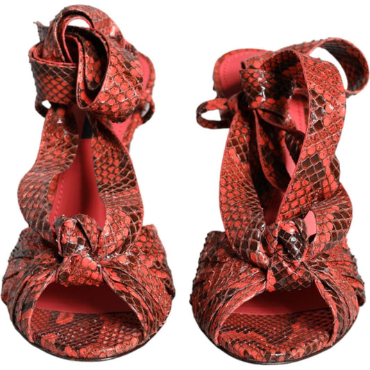 Dolce & Gabbana Coral Exotic Leather Heels Sandals Shoes LA11333-36