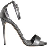 Dolce & Gabbana Silver KEIRA Heels Ankle Strap Sandals Shoes LA11339-40
