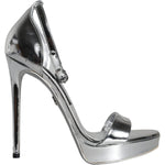 Dolce & Gabbana Silver KEIRA Heels Ankle Strap Sandals Shoes Dolce & Gabbana Dark Gray