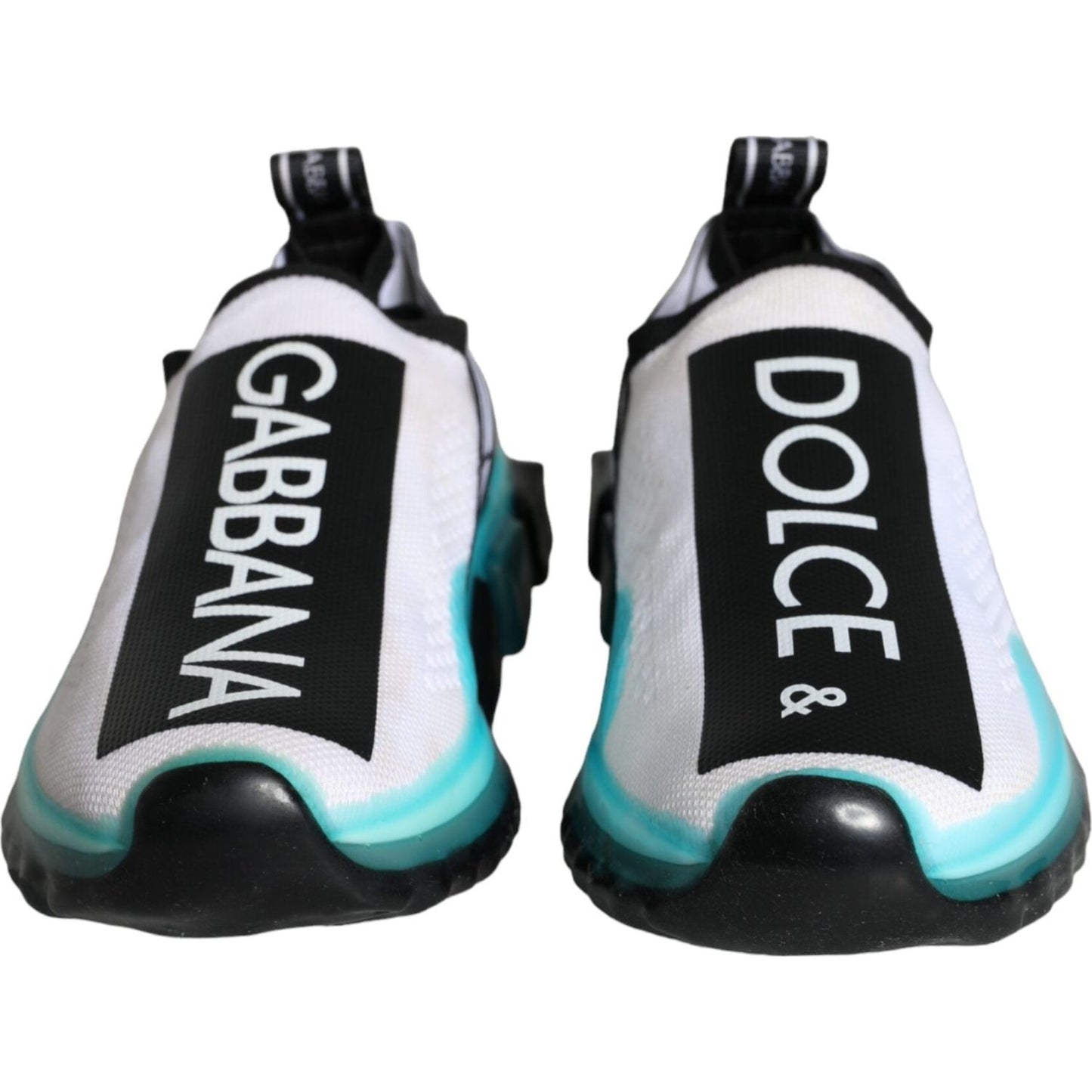 Dolce & Gabbana White Blue Slip On Sorrento Sneakers Shoes LA11351-36
